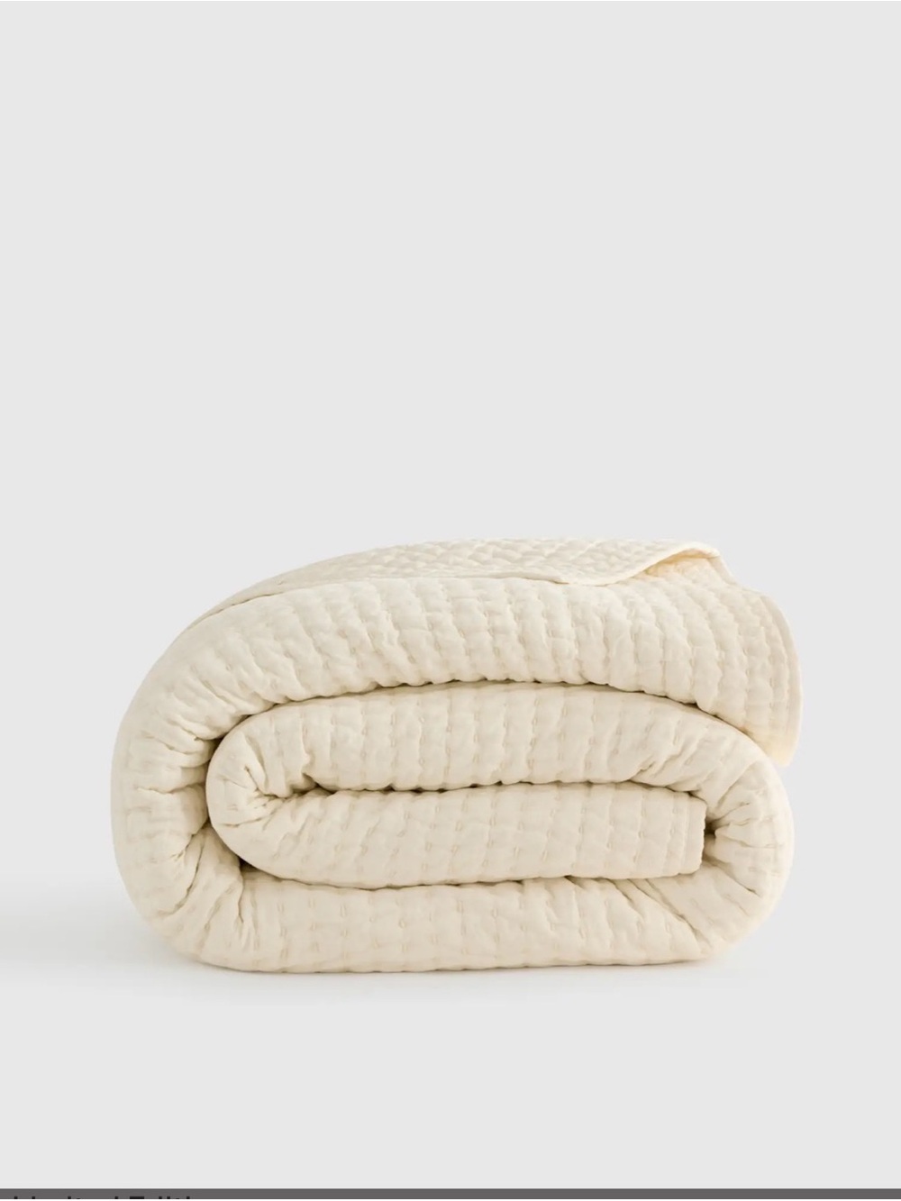 Quince European Linen Cotton Stitch Quilt - Ivory - King/Cali King